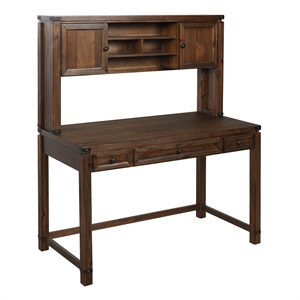 baton rouge desk with hutch in brushed walnut engineered  wood- 2 cartons