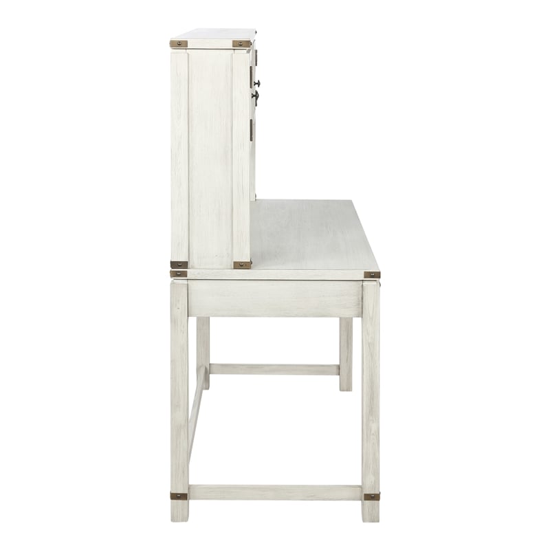 Baton Rouge Desk with Hutch in Champagne Oak Engineered Wood - 2 Cartons