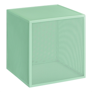 catalina accent cube table in mint green metal