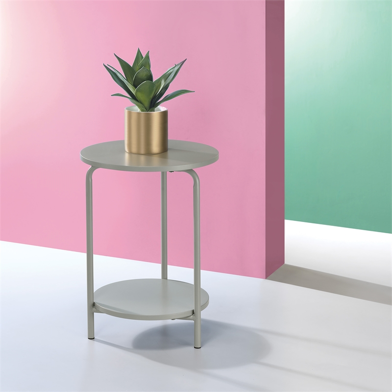 Elgin Metal Accent Table in Gray