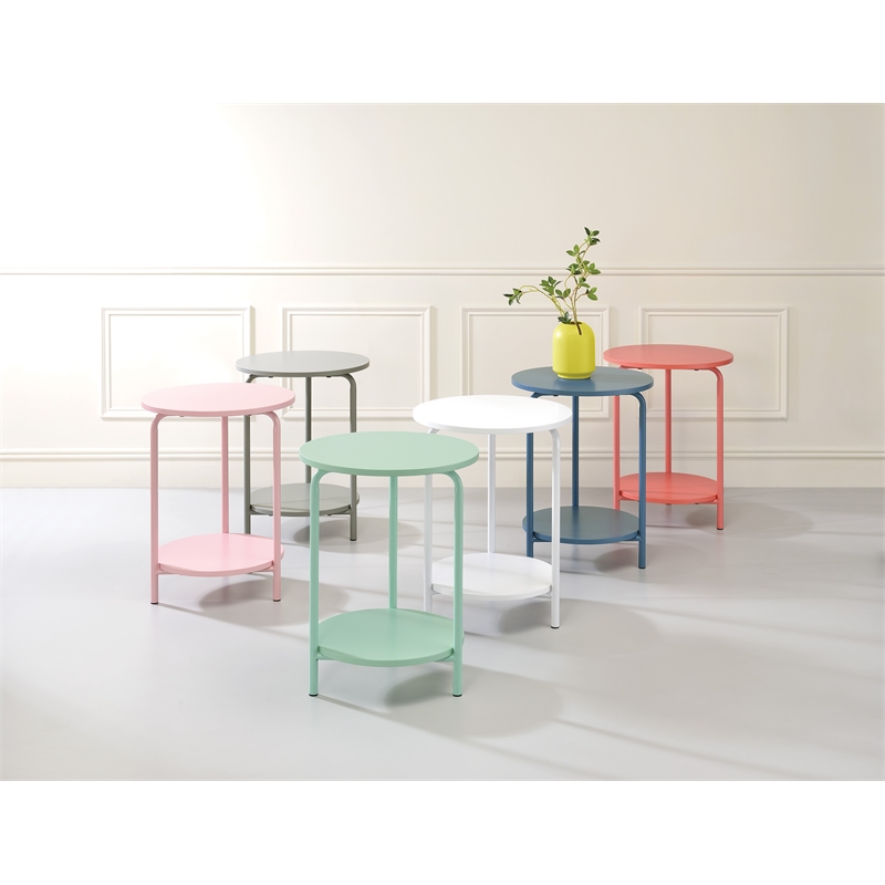 Elgin Metal Accent Table in Gray Engineered Wood