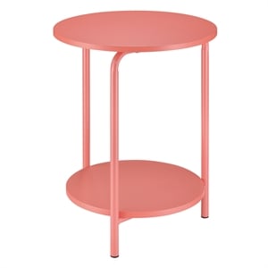 elgin metal accent table in coral red engineered wood