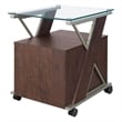 Zenos Mobile File Cabinet with Casters in Traditional Cherry Red Engineered Wood