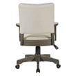 Santina Bankers Chair with Antique Gray Finish and Ivory White Fabric