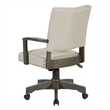 Santina Bankers Chair with Antique Gray Finish and Ivory White Fabric
