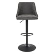 Sylmar Height Adjustable Stool in Charcoal Faux Leather