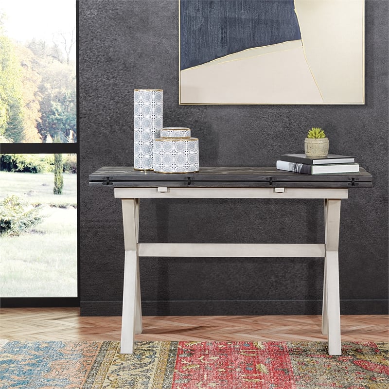 Kristen Flip Top Table in Charcoal Engineered Wood