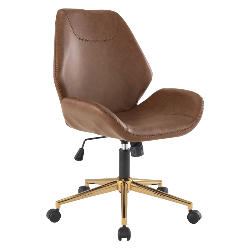 Office Star Brown Leather Executive Chair 