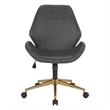Reseda Office Chair in Black Faux Leather with Gold Base