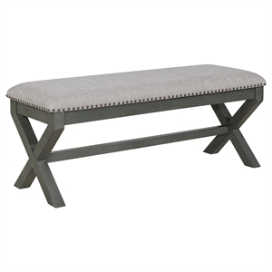 monte carlo bench with antique gray base in gray fabric