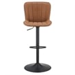 Kirkdale Adjustable Stool 2-Pack in Sand Brown Faux Leather