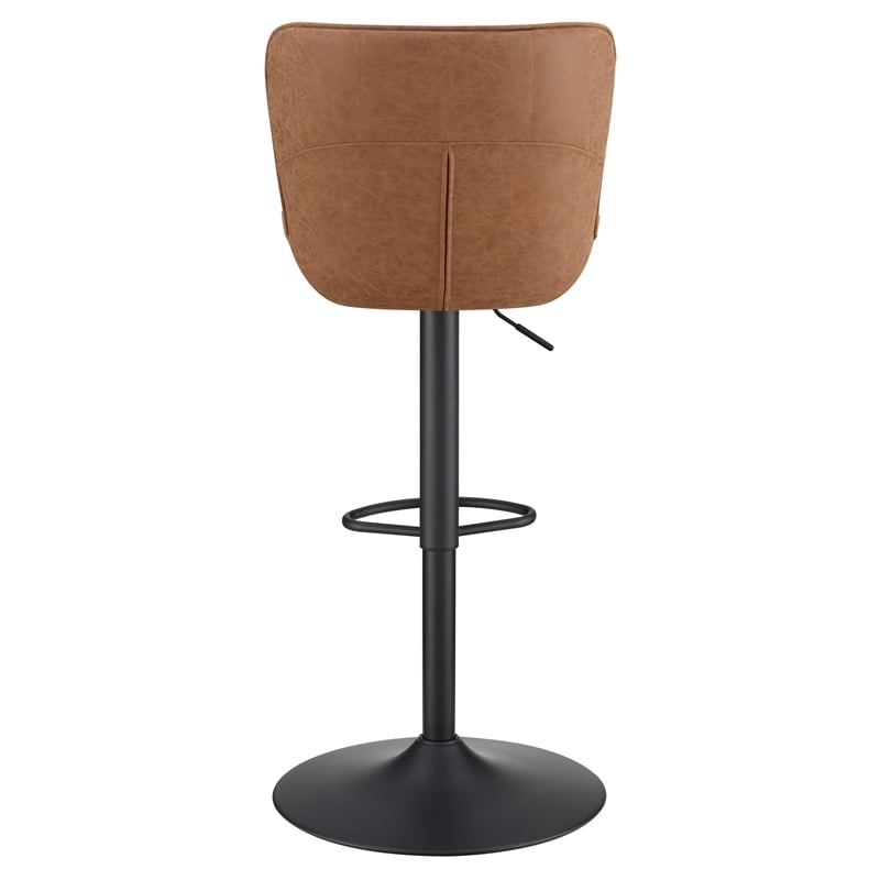 Kirkdale Adjustable Stool 2-Pack in Sand Brown Faux Leather
