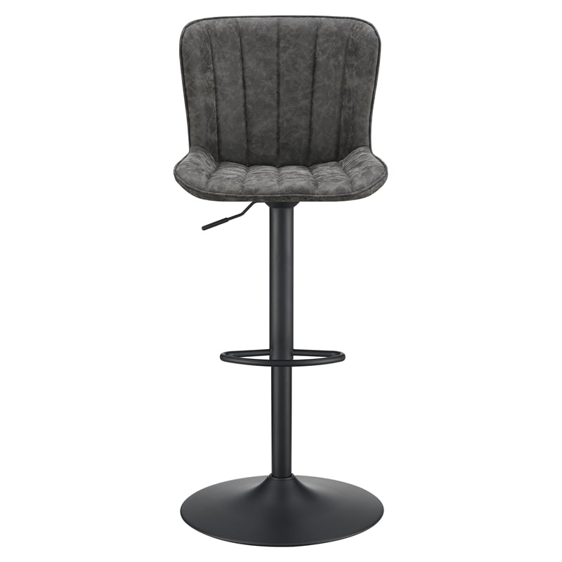 Kirkdale Adjustable Stool 2-Pack in Charcoal Faux Leather