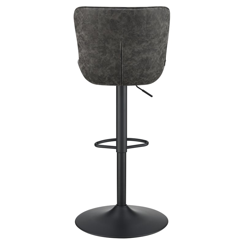 Kirkdale Adjustable Stool 2-Pack in Charcoal Faux Leather