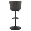 Kirkdale Adjustable Stool 2-Pack in Charcoal Faux Leather