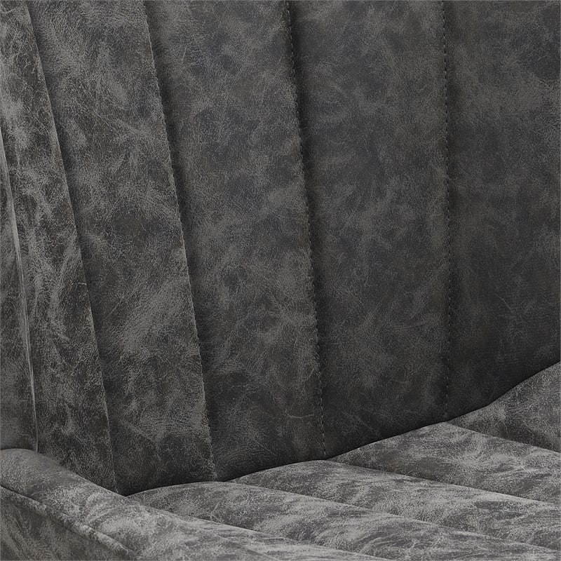 Kirkdale Adjustable Stool 2-Pack in Charcoal Faux Leather
