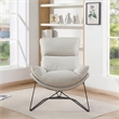 Ryedale Lounge Chair in Cream Fabric with Black Frame