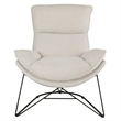 Ryedale Lounge Chair in Cream Fabric with Black Frame
