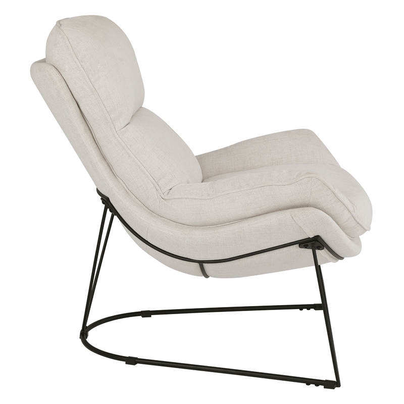 Ryedale Lounge Chair in Cream Fabric with Black Frame