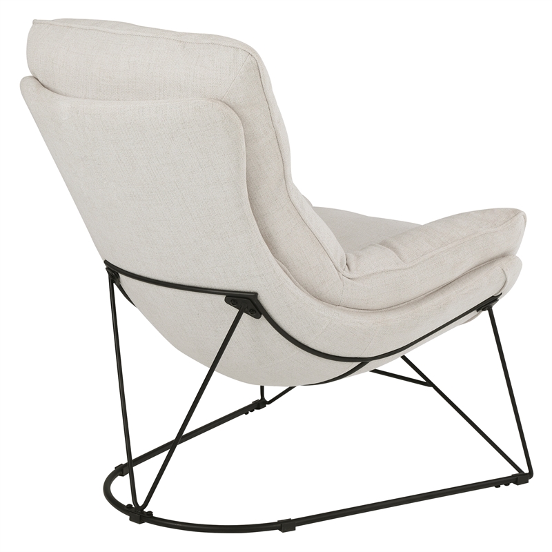 Ryedale Lounge Chair in Cream Fabric with Black Frame
