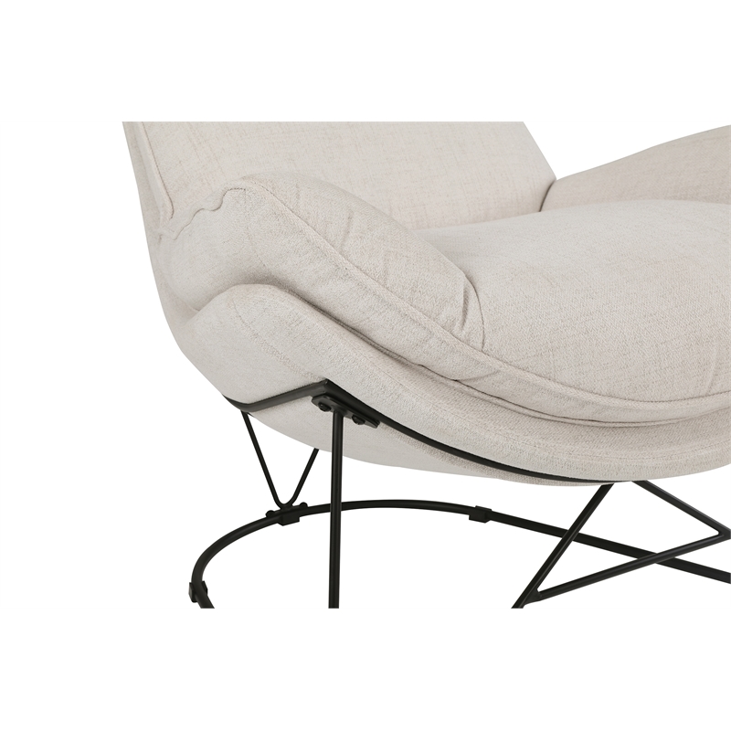 Ryedale Lounge Chair in Cream Fabric with Black Frame