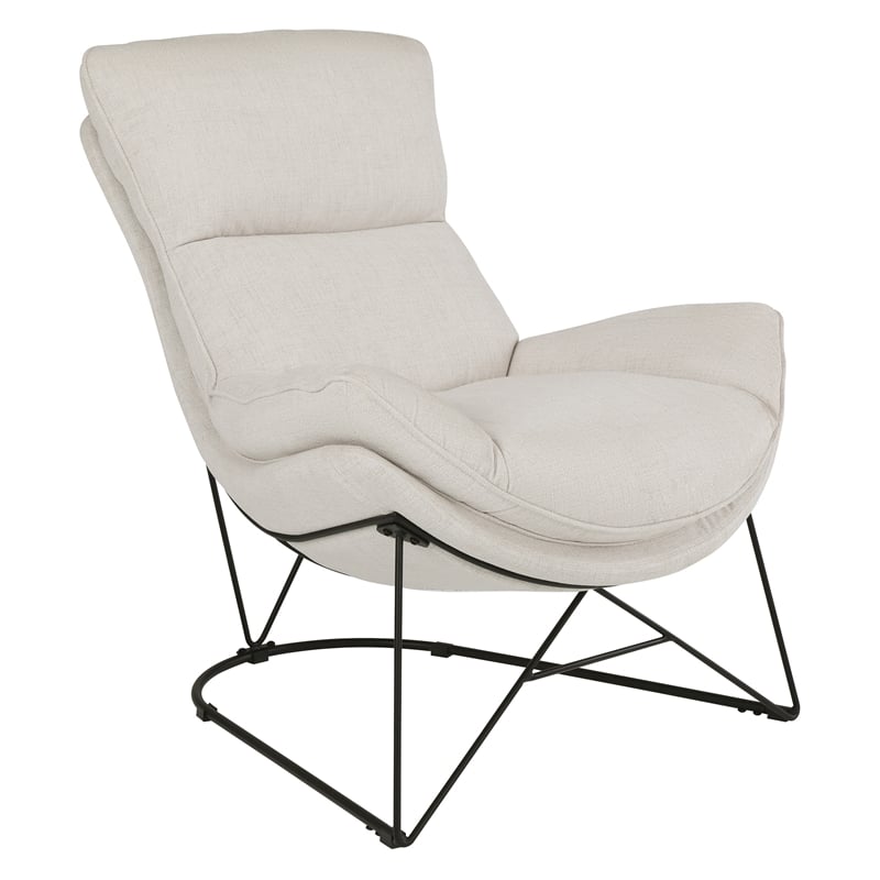 Ryedale Lounge Chair in Cream Fabric with Black Frame