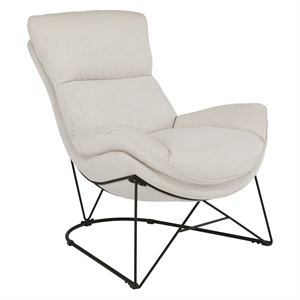 ryedale lounge chair in cream fabric with black frame