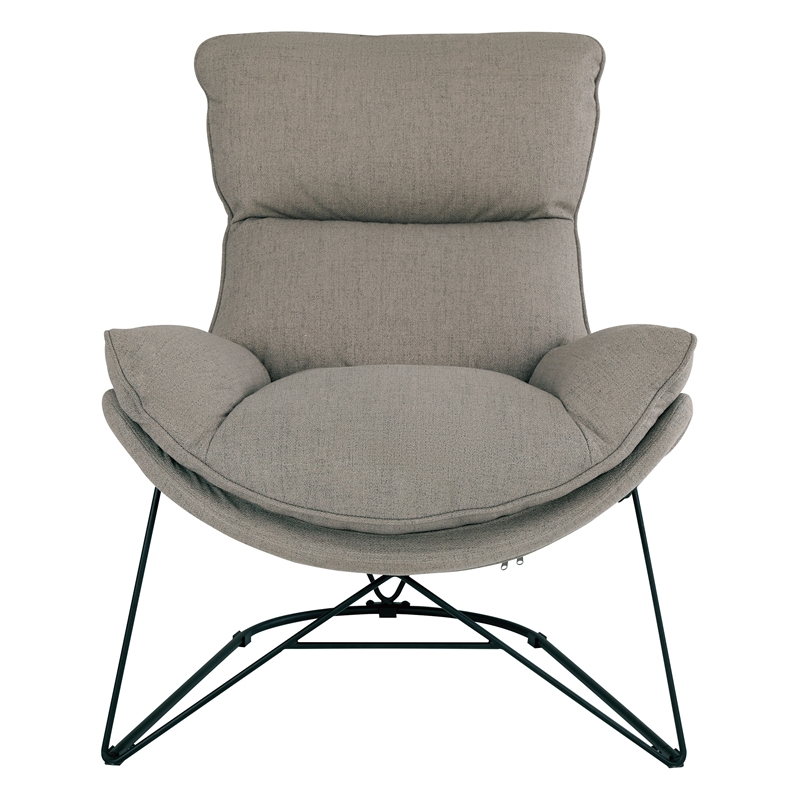 Ryedale Lounge Chair in Gray Fabric with Black Frame