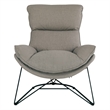 Ryedale Lounge Chair in Gray Fabric with Black Frame