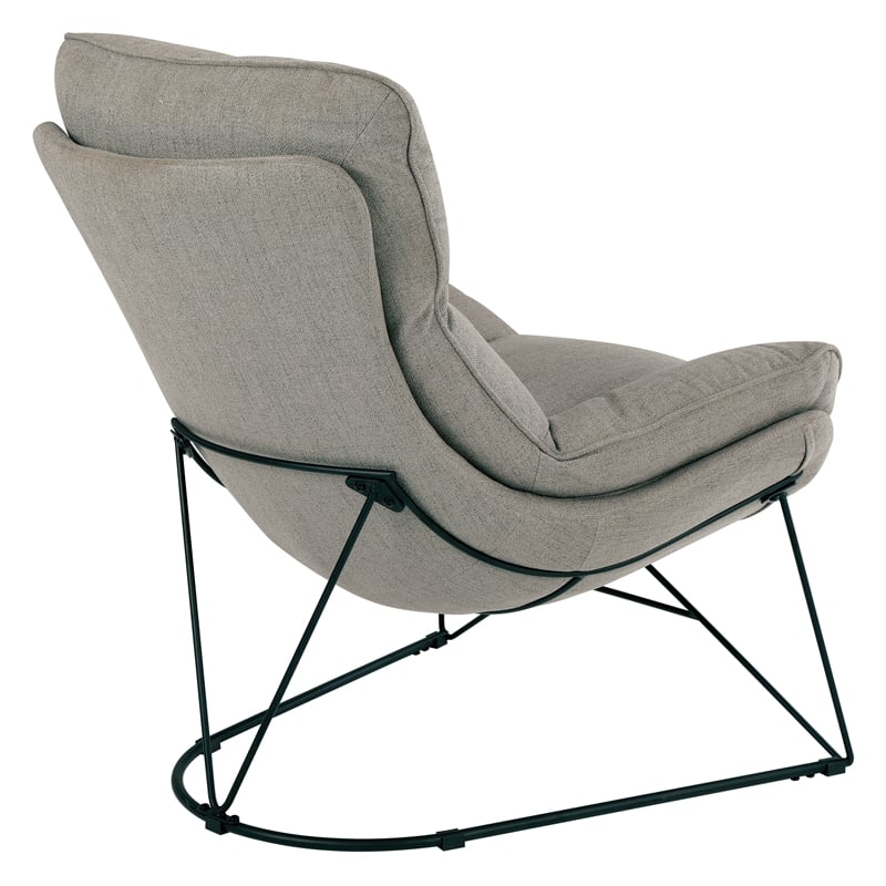 Ryedale Lounge Chair in Gray Fabric with Black Frame
