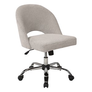 lula office chair in sand beige fabric with chrome base