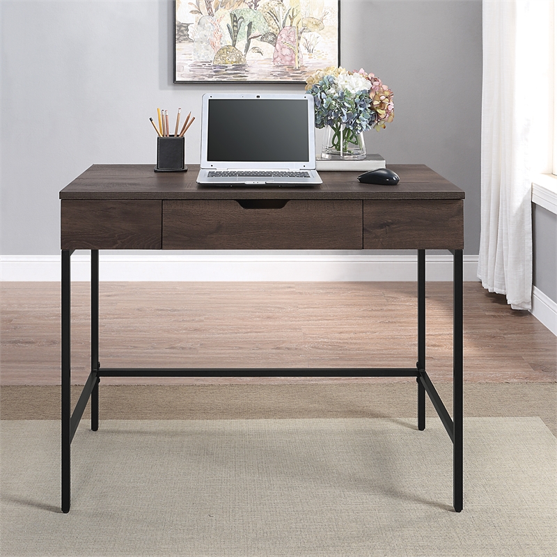Contempo Worksmart Sit-To-Stand Desk in Ozark Ash Engineered Wood