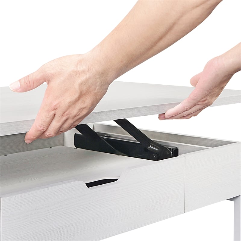 Contempo Worksmart Sit-To-Stand Desk in White Oak Engineered Wood