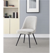 Martel Swivel Chair in Cream Herringbone Fabric with Black Legs