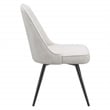 Martel Swivel Chair in Cream Herringbone Fabric with Black Legs