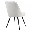 Martel Swivel Chair in Cream Herringbone Fabric with Black Legs