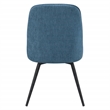 Martel Swivel Chair in Navy Herringbone Fabric with Black Legs