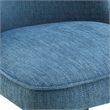 Martel Swivel Chair in Navy Herringbone Fabric with Black Legs