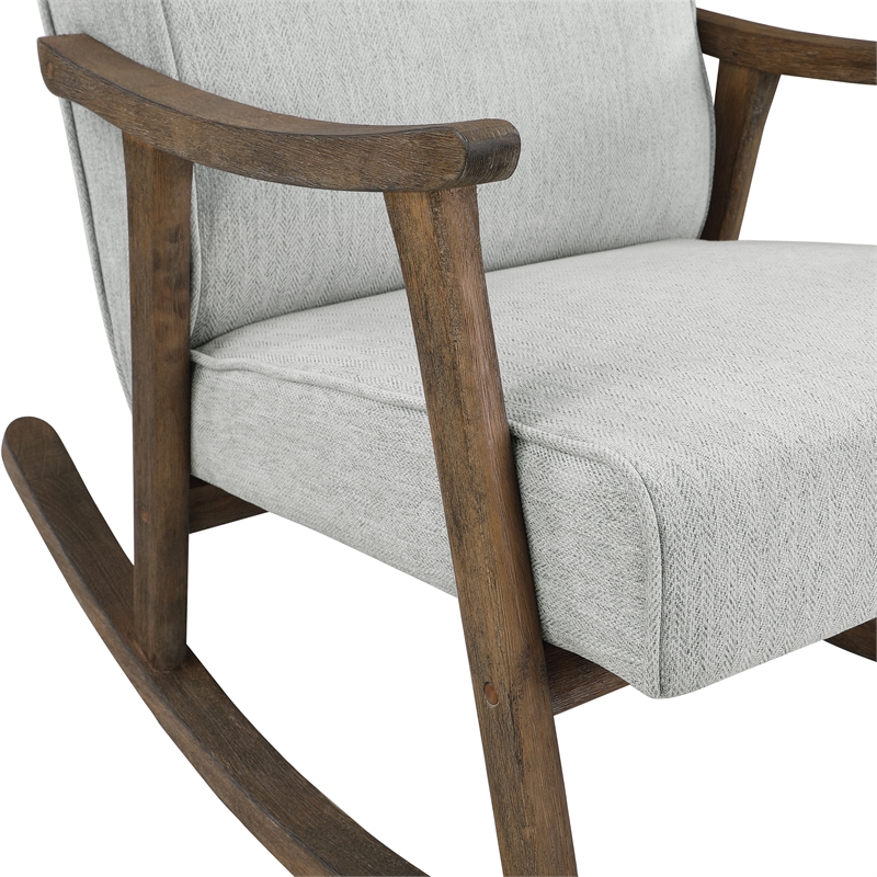 Gainsborough Rocker in Smoke Ash Fabric with Brushed Brown Finish Frame
