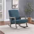 Gainsborough Rocker in Azure Blue Fabric with Brushed Gray Finish Frame