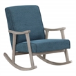 Gainsborough Rocker in Azure Blue Fabric with Brushed Gray Finish Frame
