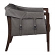 Parkfield Accent Chair in Pewter Gray Faux Leather with Walnut Frame