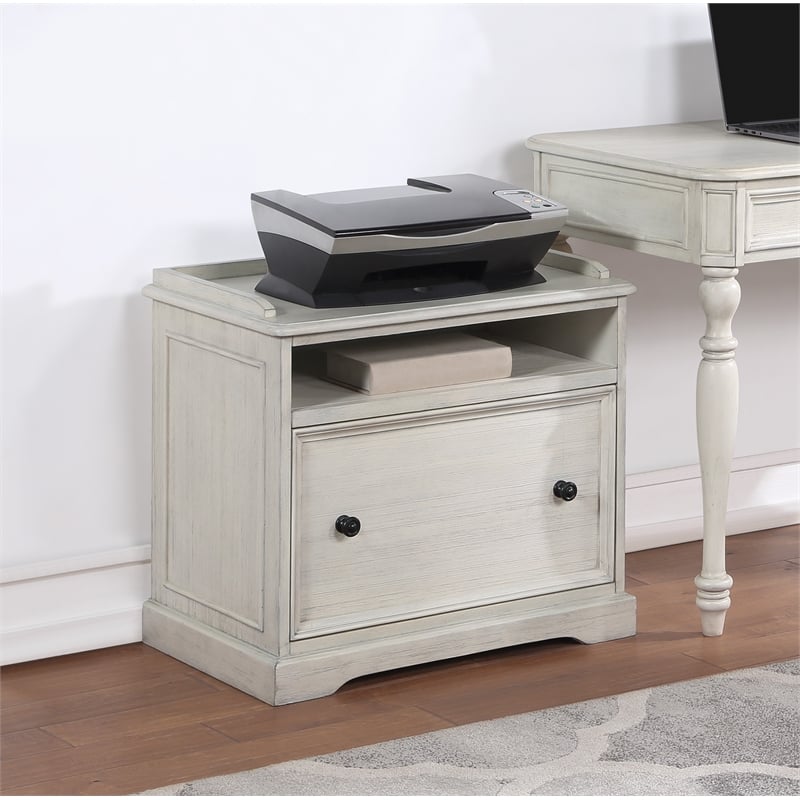 Country Meadows Engineered Wood File Cabinet in Antique White