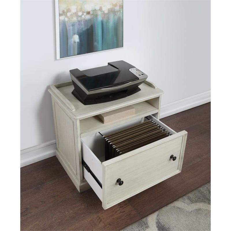 Country Meadows Engineered Wood File Cabinet in Antique White