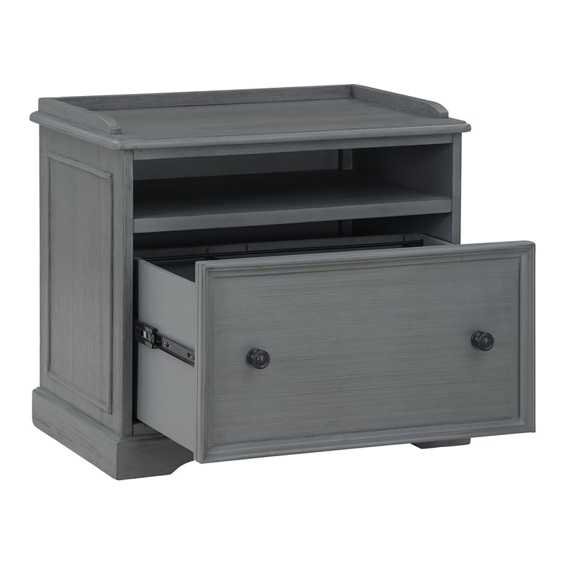 Country Meadows Engineered Wood File Cabinet in Plantation Gray