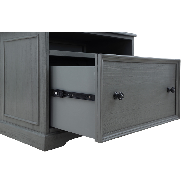 Country Meadows Engineered Wood File Cabinet in Plantation Gray