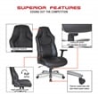 Big & Tall Bonded Leather Gaming Chair in Gray Mesh