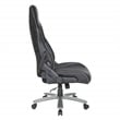 Big & Tall Bonded Leather Gaming Chair in Gray Mesh