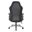 Big & Tall Bonded Leather Gaming Chair in Gray Mesh