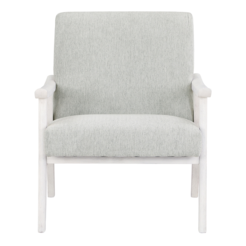 Weldon Armchair in Smoke Gray Fabric with Antique White Finished Frame